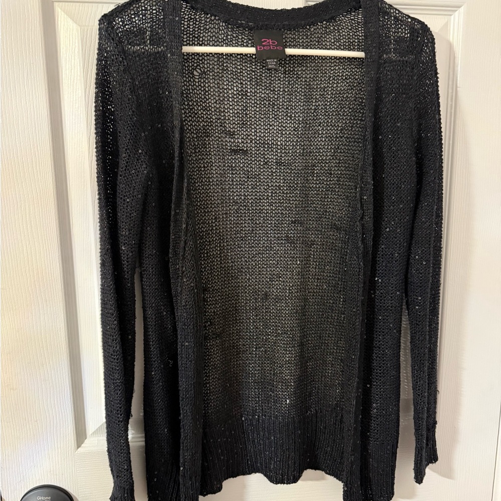 bebe Black Knit Cardigan